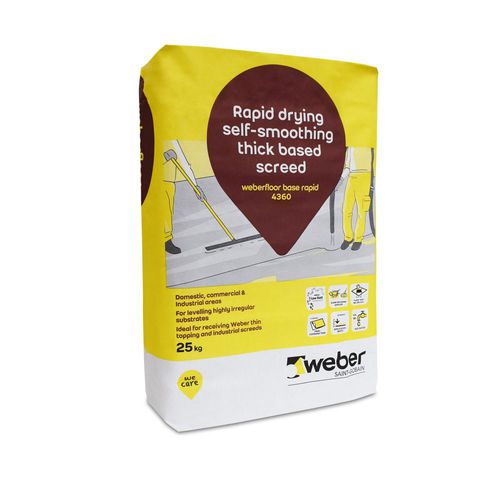 Mortier de ragréage - WEBERFLOOR BASE RAPID 4360 - Weber - autolissant / pour béton / allégé