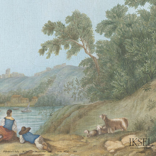 Papier peint classique - SC113 Pillement's Italy - Iksel Decorative Arts - en fibre de verre / en vinyle / à motif nature