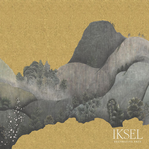 Papier peint contemporain - SC145 Japanese Mountains - Iksel Decorative Arts - en vinyle / en fibre de verre / à motif nature