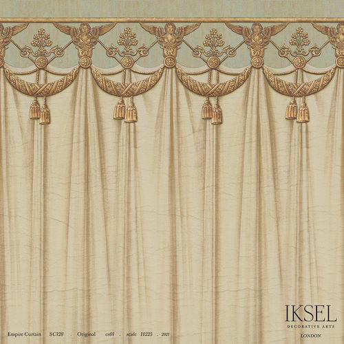 Papier peint contemporain - SC128 Empire Curtain  - Iksel Decorative Arts - panoramique / à motif géométrique / blanc