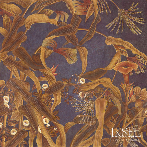 Papier peint contemporain - SC129 Japanese Cornflowers - Iksel Decorative Arts - en vinyle / à motif nature / à motif floral