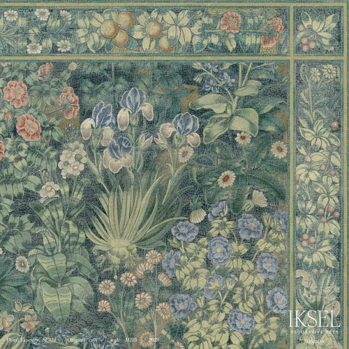 Papier peint contemporain - SC154 Floral Tapestry - Iksel Decorative Arts - en fibre de verre / en vinyle / à motif nature