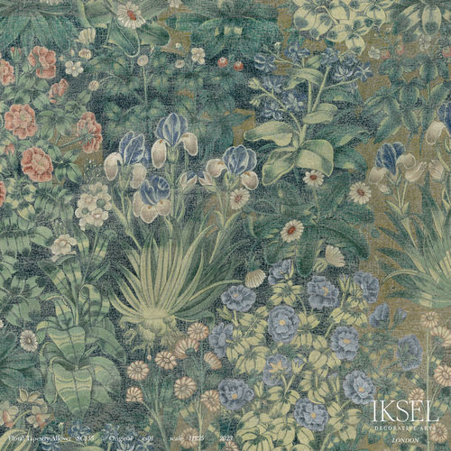 Papier peint contemporain - SC155 Floral Tapestry Allover - Iksel Decorative Arts - en fibre de verre / en vinyle / à motif nature