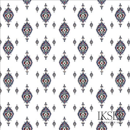 Papier peint contemporain - IZNIK SINAN RW104 - Iksel Decorative Arts - en fibre de verre / en vinyle / à motif géométrique