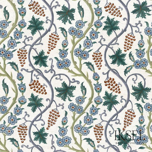 Papier peint contemporain - IZNIK SERAGLIO RW105 - Iksel Decorative Arts - en fibre de verre / en vinyle / à motif nature