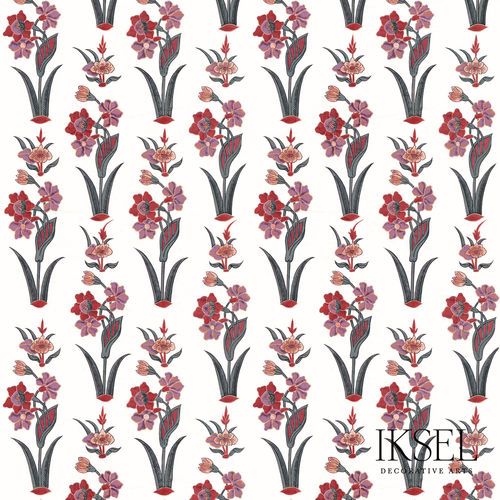 Papier peint contemporain - RW304 Large Boteh - Iksel Decorative Arts - en fibre de verre / en vinyle / floral