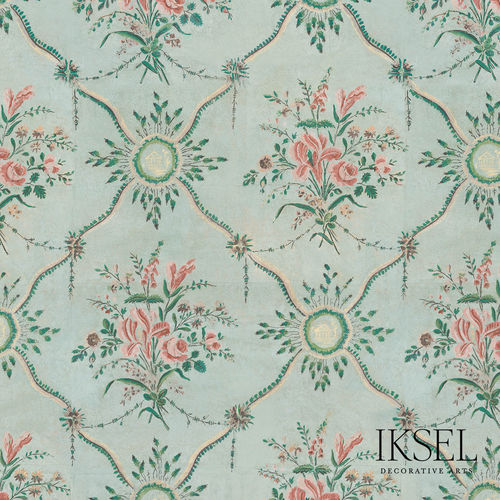 Papier peint contemporain - RW414 Louis XVI Bouquet - Iksel Decorative Arts - en fibre de verre / en vinyle / à motif nature