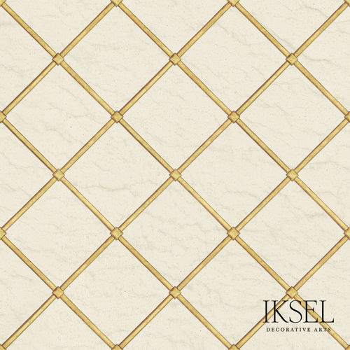 Papier peint contemporain - RW326 Jali Sat - Iksel Decorative Arts - en fibre de verre / en vinyle / à motif géométrique
