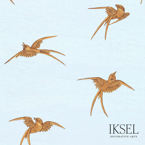 Papier peint contemporain - RW602 Japanese Birds - Iksel Decorative Arts - en fibre de verre / en polyester / à motif nature