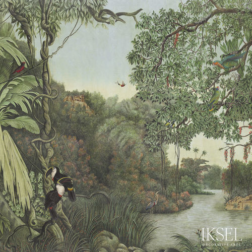 Papier peint contemporain - SC161 Amazonia - Iksel Decorative Arts - en fibre de verre / en vinyle / à motif nature