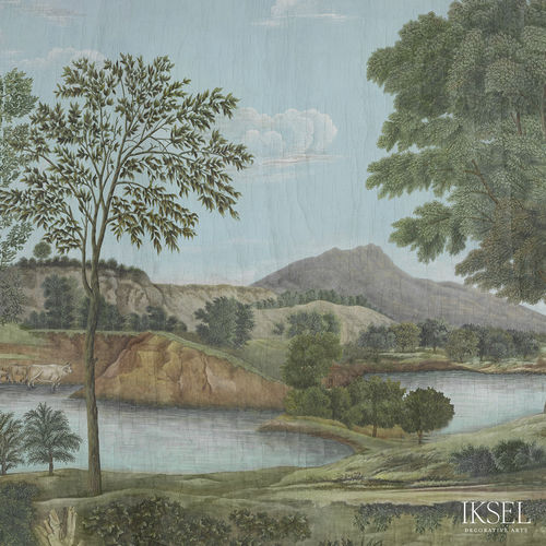 Papier peint contemporain - SC162 Arcadian Promenade - Iksel Decorative Arts - en fibre de verre / en vinyle / à motif nature