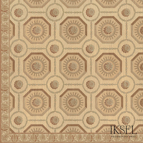 Papier peint contemporain - CE203 Coffered Hexagon Ceiling - Iksel Decorative Arts - en fibre de verre / en vinyle / à motif géométrique