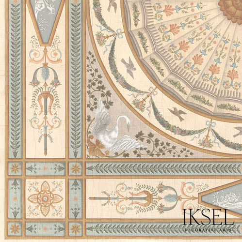 Papier peint contemporain - CE205 Empire Ceiling - Iksel Decorative Arts - en fibre de verre / en vinyle / à fleurs