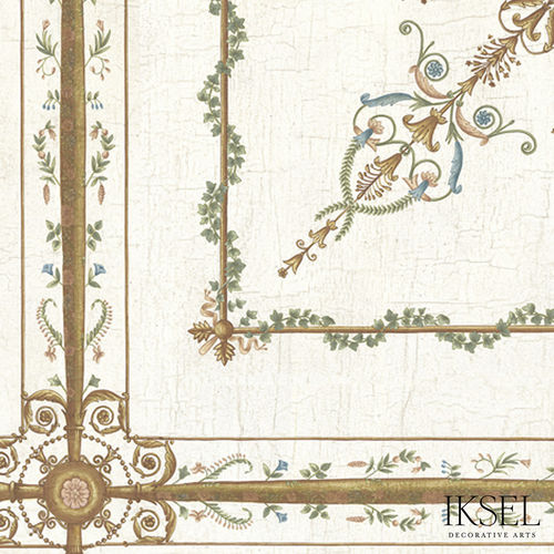 Papier peint contemporain - CE206 Empire Griffins Ceiling - Iksel Decorative Arts - en fibre de verre / en vinyle / à motif floral