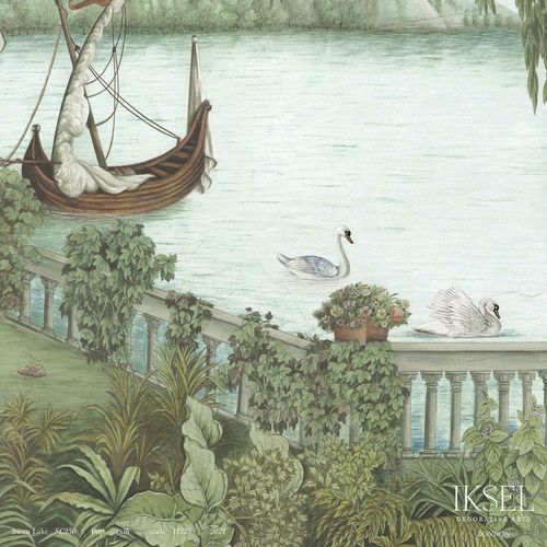 Papier peint contemporain - SC150 Swan Lake - Iksel Decorative Arts - en vinyle / en fibre de verre / à motif nature
