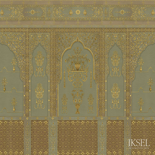 Papier peint contemporain - AR301 Bikaner - Iksel Decorative Arts - en vinyle / en fibre de verre / à fleurs