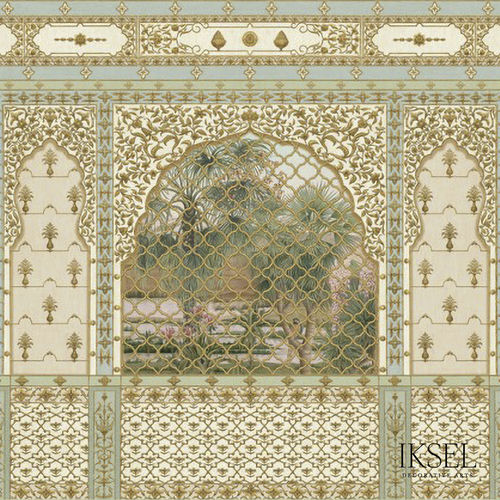 Papier peint contemporain - AR302 Bikaner Bagh - Iksel Decorative Arts - en vinyle / en fibre de verre / à motif nature