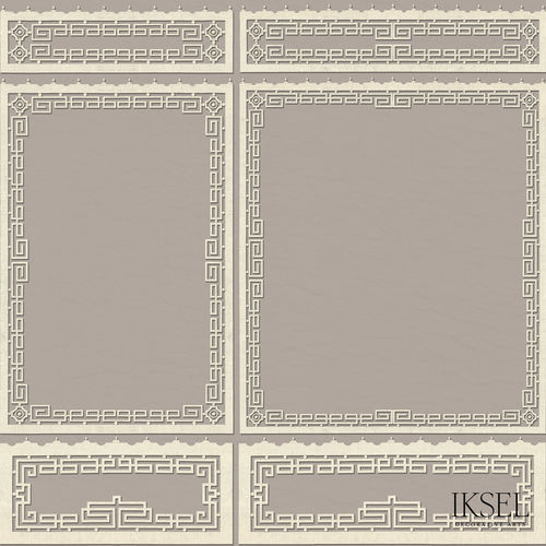Papier peint contemporain - AR654 Chinois Key Boiserie - Iksel Decorative Arts - en vinyle / en fibre de verre / à fleurs