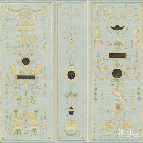 Papier peint contemporain - AR404 Directoire I - Iksel Decorative Arts - en vinyle / en fibre de verre / à fleurs