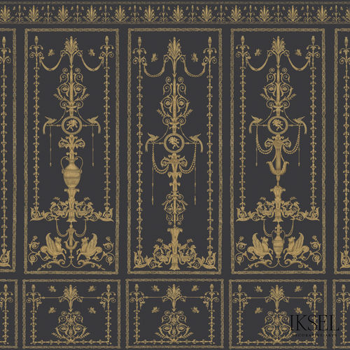 Papier peint contemporain - AR403 Empire_Arabesque - Iksel Decorative Arts - en vinyle / en fibre de verre / à fleurs