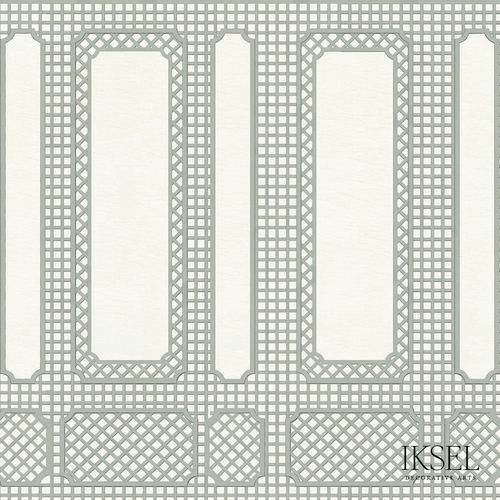 Papier peint contemporain - AR406 French Garden Trellis - Iksel Decorative Arts - en vinyle / en fibre de verre / à motif géométrique