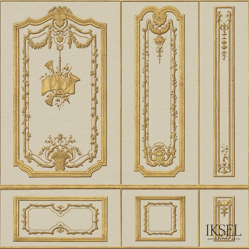 Papier peint contemporain - AR408 Regence Boiserie - Iksel Decorative Arts - en vinyle / en fibre de verre / floral