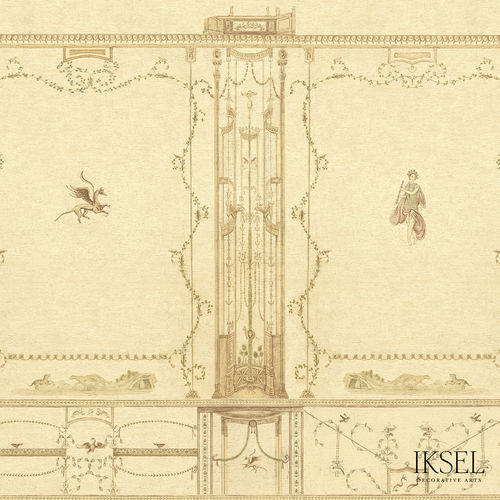 Papier peint contemporain - AR533 White Pompeii - Iksel Decorative Arts - en vinyle / en fibre de verre / à motif nature