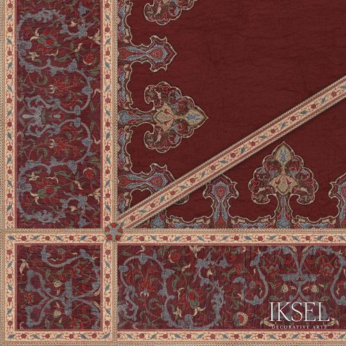 Papier peint contemporain - CE163T Aleppo Red Tented Ceiling - Iksel Decorative Arts - en vinyle / en fibre de verre / à motif nature