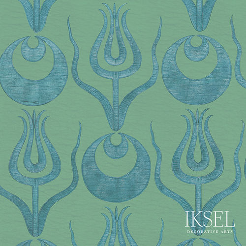 Papier peint contemporain - RW201 Tulip and Crescent - Iksel Decorative Arts - en vinyle / en fibre de verre / à fleurs