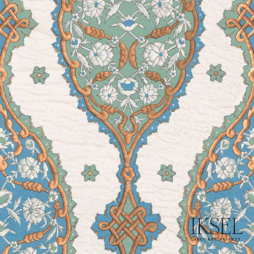 Papier peint contemporain - RW202 Topkapi  - Iksel Decorative Arts - en vinyle / en fibre de verre / à fleurs