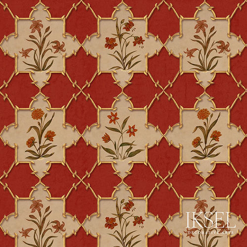 Papier peint contemporain - RW305 Rajmata Jali - Iksel Decorative Arts - en vinyle / en fibre de verre / à fleurs