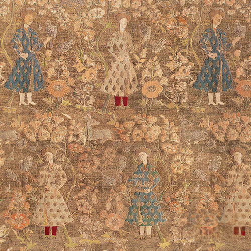 Papier peint contemporain - RW920 SAFAVID FALCONERS - Iksel Decorative Arts - en vinyle / en fibre de verre / à motif nature