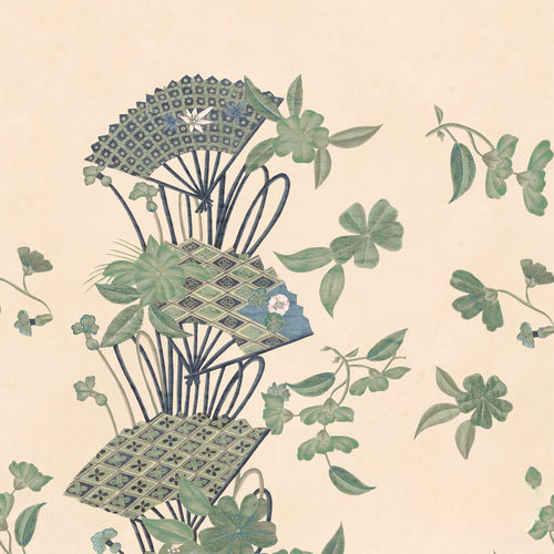 Papier peint contemporain - RW609 JAPANESE FANS P. - Iksel Decorative Arts - en vinyle / en fibre de verre / à motif nature