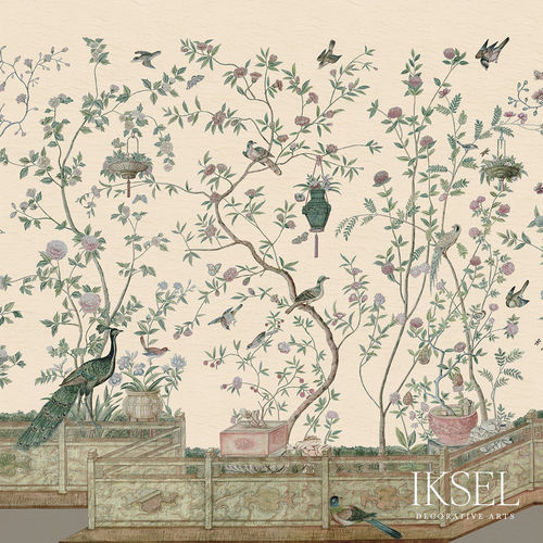 Papier peint contemporain - XANADU BALUSTRADE - Iksel Decorative Arts - en vinyle / en fibre de verre / à motif nature