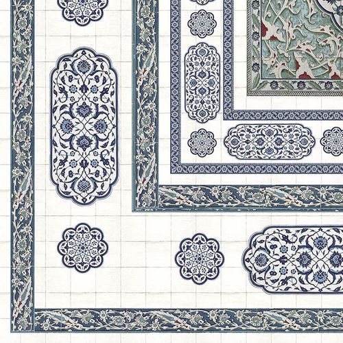 Papier peint contemporain - CE100A IZNIK ADORNED CEILING  - Iksel Decorative Arts - en fibre de verre / en vinyle / à motif floral