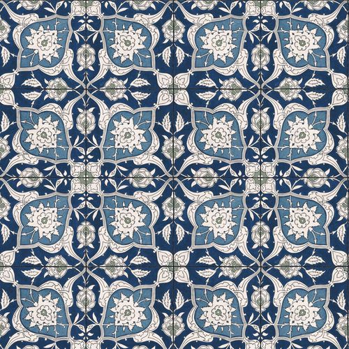 Papier peint contemporain - IZNIK NURBANU RW121 - Iksel Decorative Arts - en fibre de verre / en vinyle / à motif géométrique