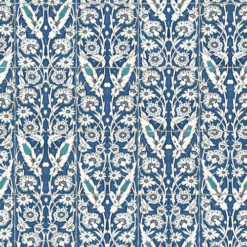 Papier peint contemporain - RW125 IZNIK HATICE - Iksel Decorative Arts - en fibre de verre / en vinyle / à motif nature