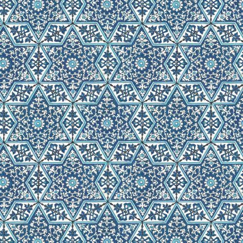 Papier peint contemporain - RW122 IZNIK CEMIL STAR - Iksel Decorative Arts - en fibre de verre / en vinyle / à motif géométrique