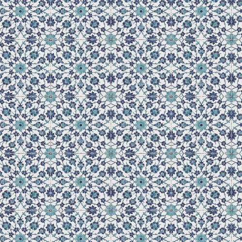 Papier peint contemporain - IZNIK SAFIYE RW128 - Iksel Decorative Arts - en fibre de verre / en vinyle / à motif géométrique