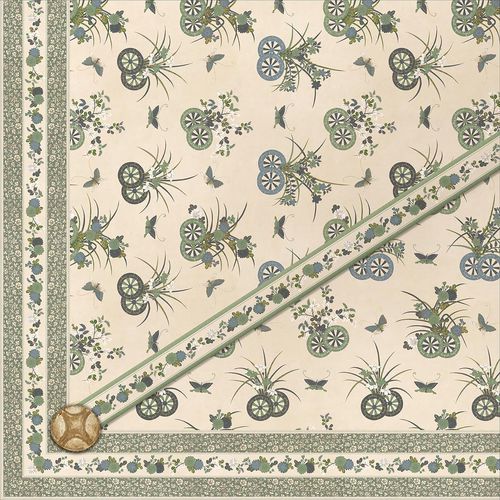 Papier peint contemporain - JAPANESE CHARIOTS CEILING CE608 - Iksel Decorative Arts - en vinyle / à motif floral / vert
