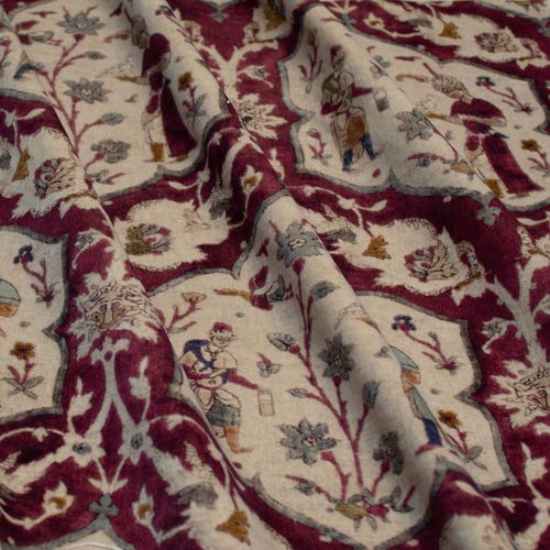 Tissu d'ameublement - SAFAVID MEDALLIONS RF932 - Iksel Decorative Arts - pour rideaux / pour la décoration intérieure / à motif floral