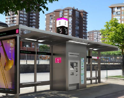Abribus avec banc - LKS - Primur - avec écran intégré