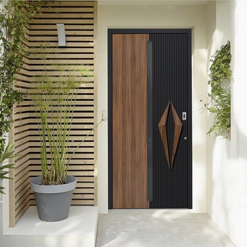 Porte d'entrée - LockArt - VitraQ - aluminium / battante / contemporaine