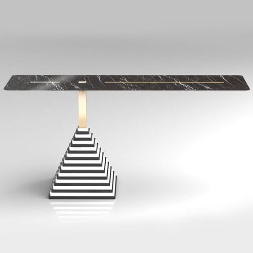Console contemporaine - KOMOS  - TERZADIMENSIONE - en verre / en grès cérame / avec piètement en acier