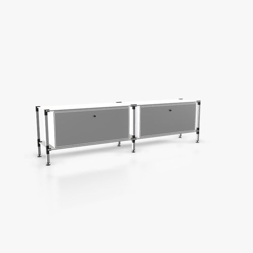 Buffet contemporain - L.2.900.1.2.AZ.00.1 - tRACK by Kesseböhmer GmbH - en placage de bois / en MDF laqué / en acier à revêtement par poudre