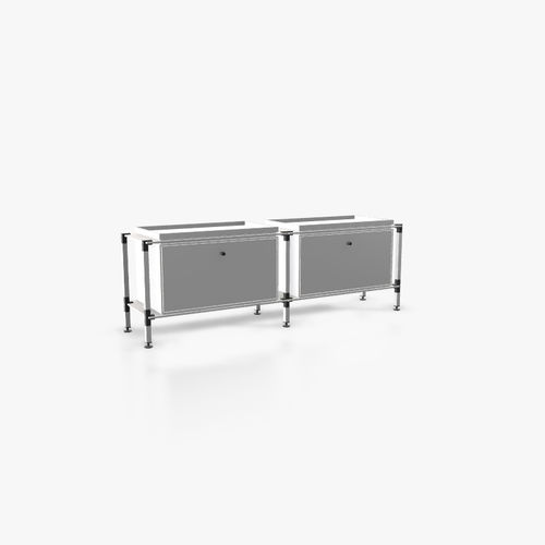 Buffet contemporain - L.2.750.1.2.AZ.TA.1 - tRACK by Kesseböhmer GmbH - en placage de bois / en MDF laqué / en acier à revêtement par poudre