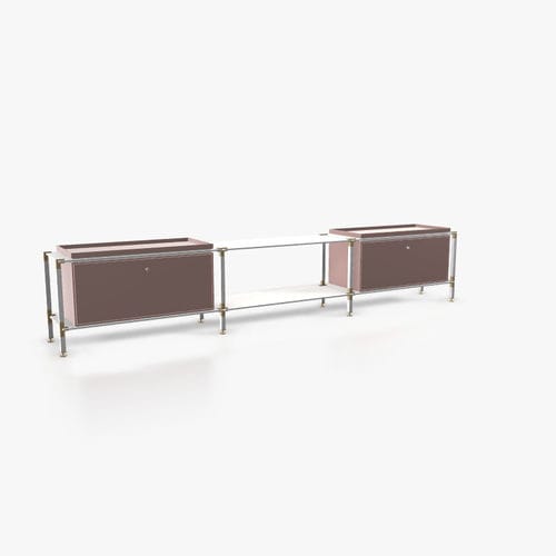 Buffet contemporain - L.3.900.1.2.AZ.TA.1 - tRACK by Kesseböhmer GmbH - en placage de bois / en MDF laqué / en acier à revêtement par poudre