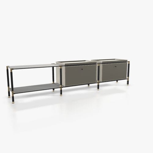 Buffet contemporain - L.3.750.1.2.AZ.TA.2 - tRACK by Kesseböhmer GmbH - en placage de bois / en MDF laqué / en acier à revêtement par poudre