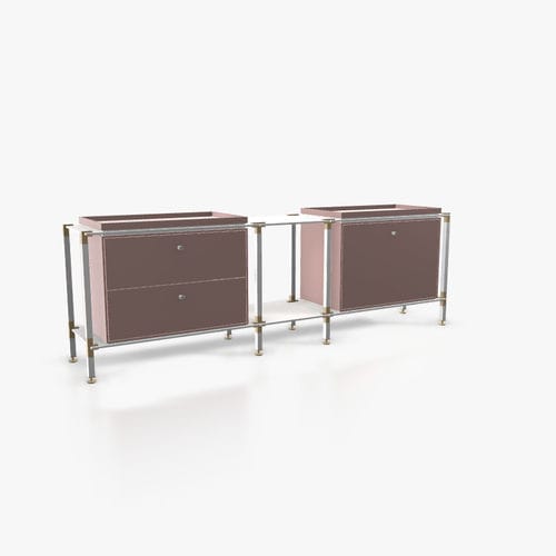 Buffet contemporain - S.3.750.1.2.DU.TA.1 - tRACK by Kesseböhmer GmbH - en placage de bois / en MDF laqué / en acier à revêtement par poudre