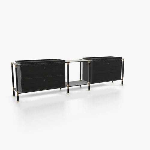 Buffet contemporain - S.3.900.1.2.DU.TA.1 - tRACK by Kesseböhmer GmbH - en placage de bois / en MDF laqué / en acier à revêtement par poudre